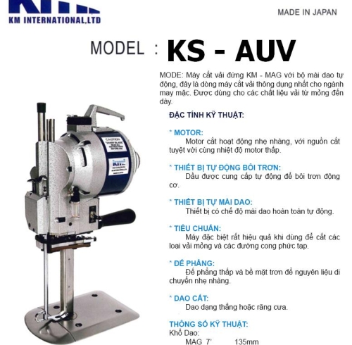 MÁY CẮT VẢI ĐỨNG KM KS-AUV 